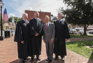 Judge Robert Montgomery, Judge Eddie Lauderback, Gov. Bill Haslam, and Judge Klyne Lauderback