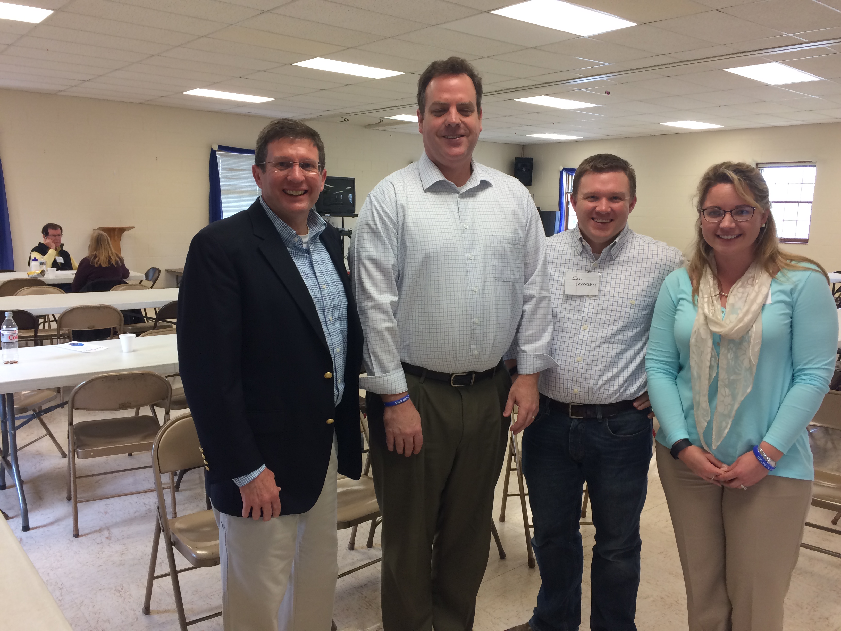 Bill Coley, Jason Long, Ian Hennessy and Katie Goodner at a legal clinic at Colonial Heights UMC. on April 1, 2017