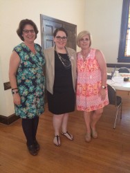 Left to right: Nancy Cogar of the Christian Legal Society and Gospel Justice Initiative, Paige Evatt of Legal Aid Society of Middle Tennessee and the Cumberlands, and Pastor Amy Nutt of White Oak United Methodist Church.