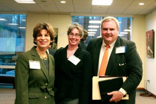 Tennessee Bar Foundation Executive Director Barri Bernstein; Alex MacKay, chair of the Tennessee Bar Association Access to Justice Committee; and George T. “Buck” Lewis, member and outgoing chairperson of the Supreme Court’s Access to Justice Commission.