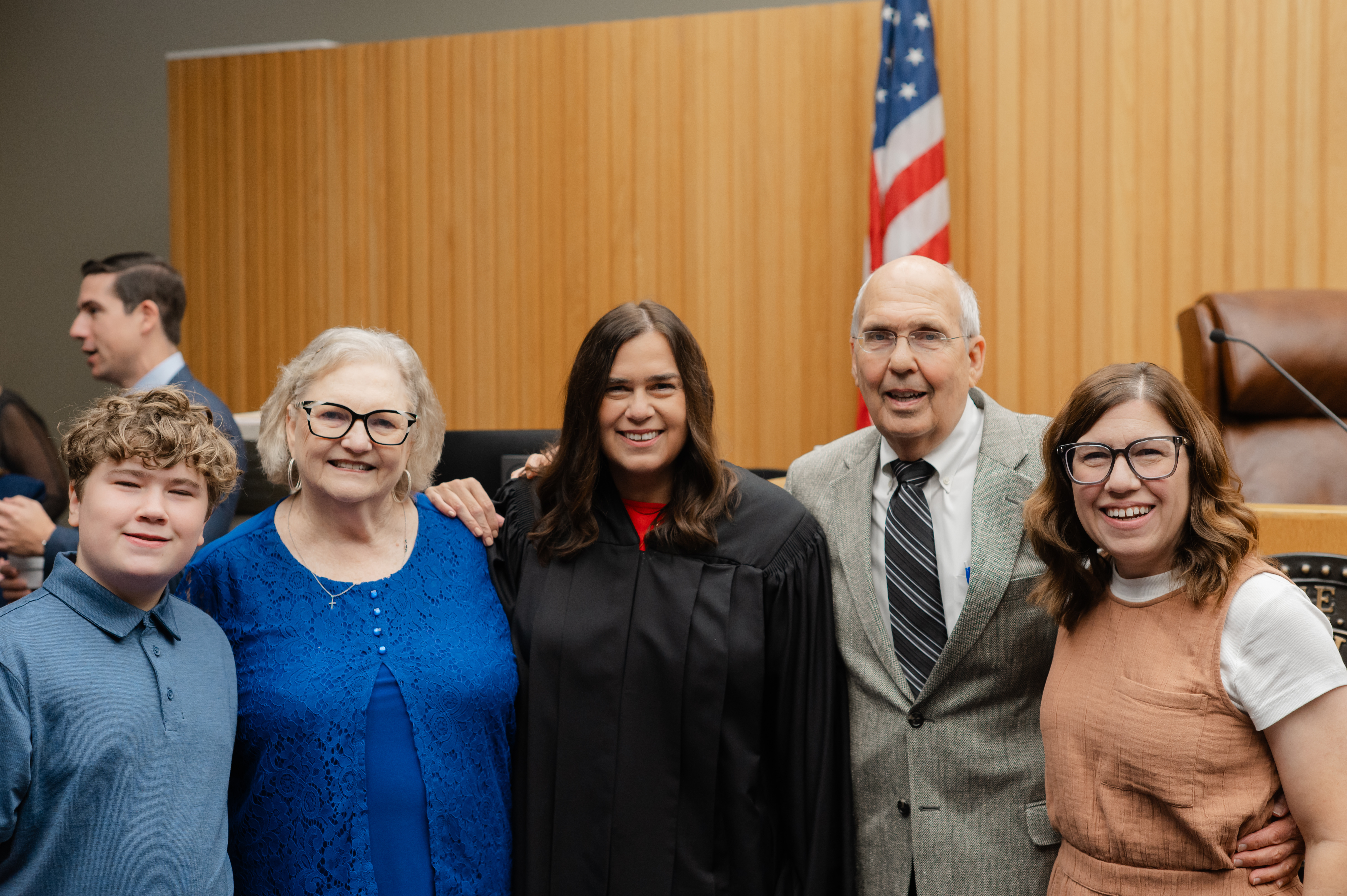 Judge Abbott with her family