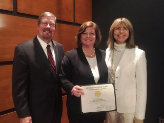 Supreme Court Chief Justice Jeffrey Bivins and Justice Holly Kirby with Pro Bono Honoree Shea Wellford, at the Memphis Pro Bono Recognition Event.