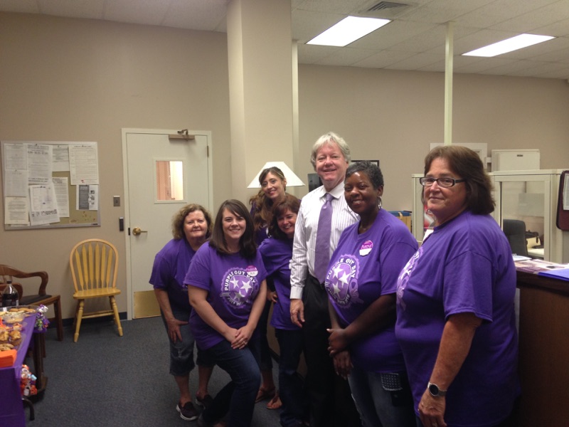 The court clerks in Jackson with Justice Roger Page.