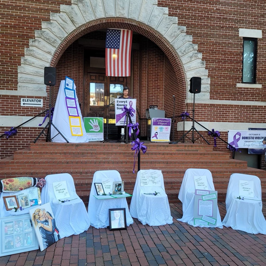 Judge Snyder speaking at The Clothesline Project ceremony