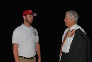 Chief Justice Wade and a delegate.