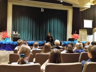 Justice Lee speaks to students at The Bright School in Chattanooga.