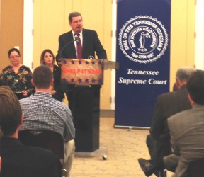TN Supreme Court Chief Justice Jeff Bivins speaking to Nashville, Tenn. about HELP4TNDAY
