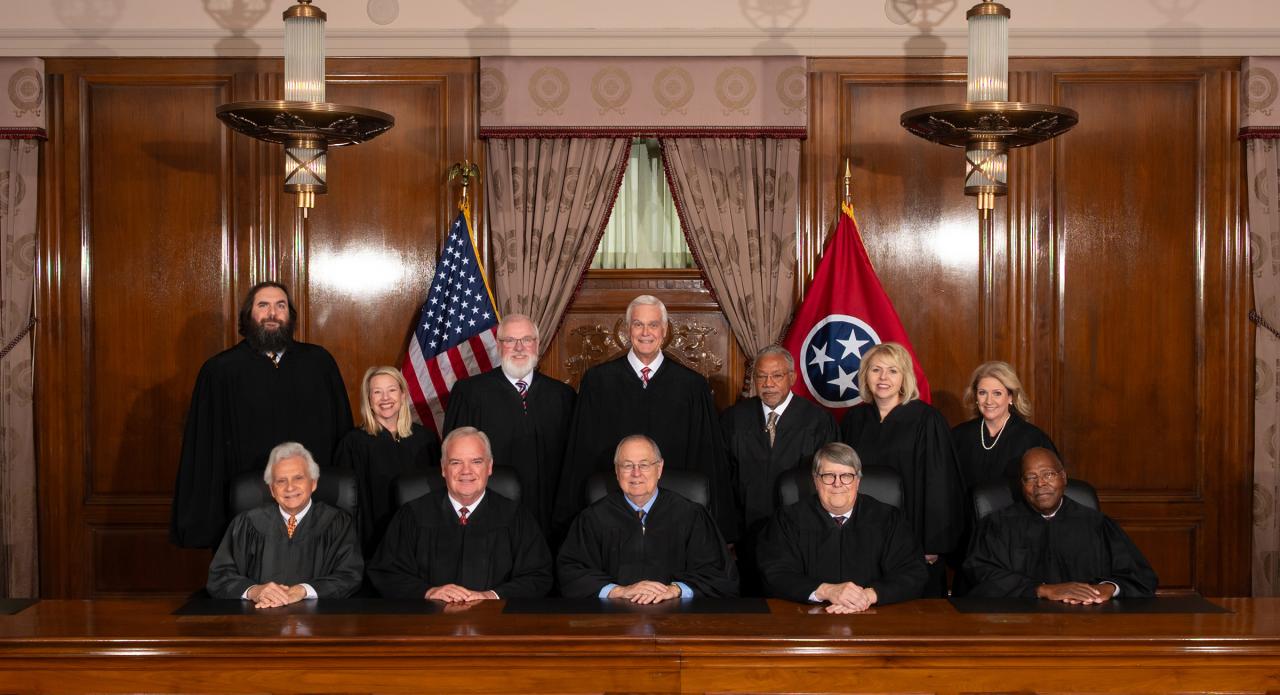 Twelve Tennessee Court of Appeals Judges behind the bench 2025