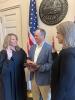 Judge Peck is sworn in by Brandon Gibson, former Tennessee Court of Appeals judge.
